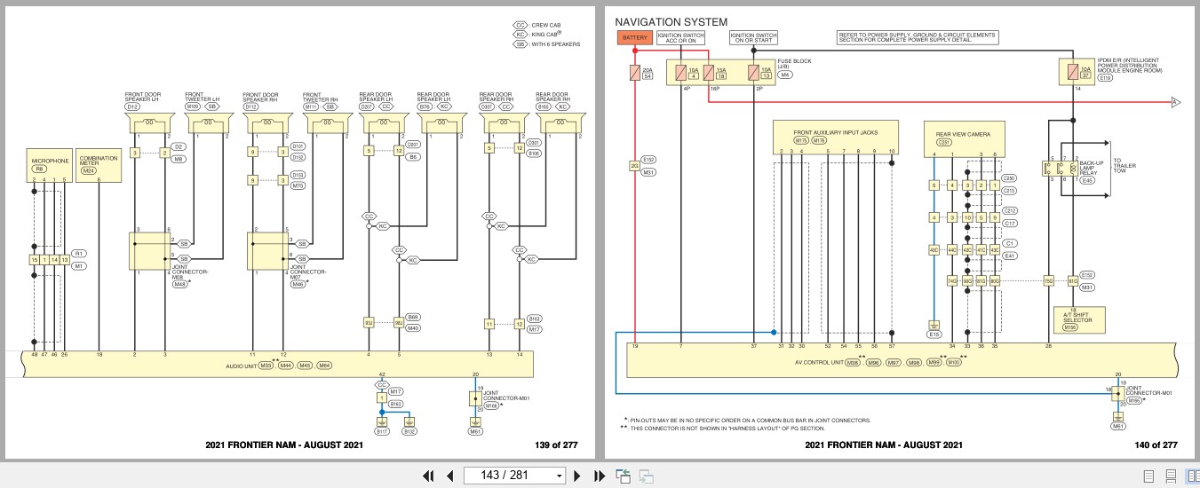Nissan FRONTIER NAM 2021 AUGUST 2021 Electrical Wiring Diagrams (2)