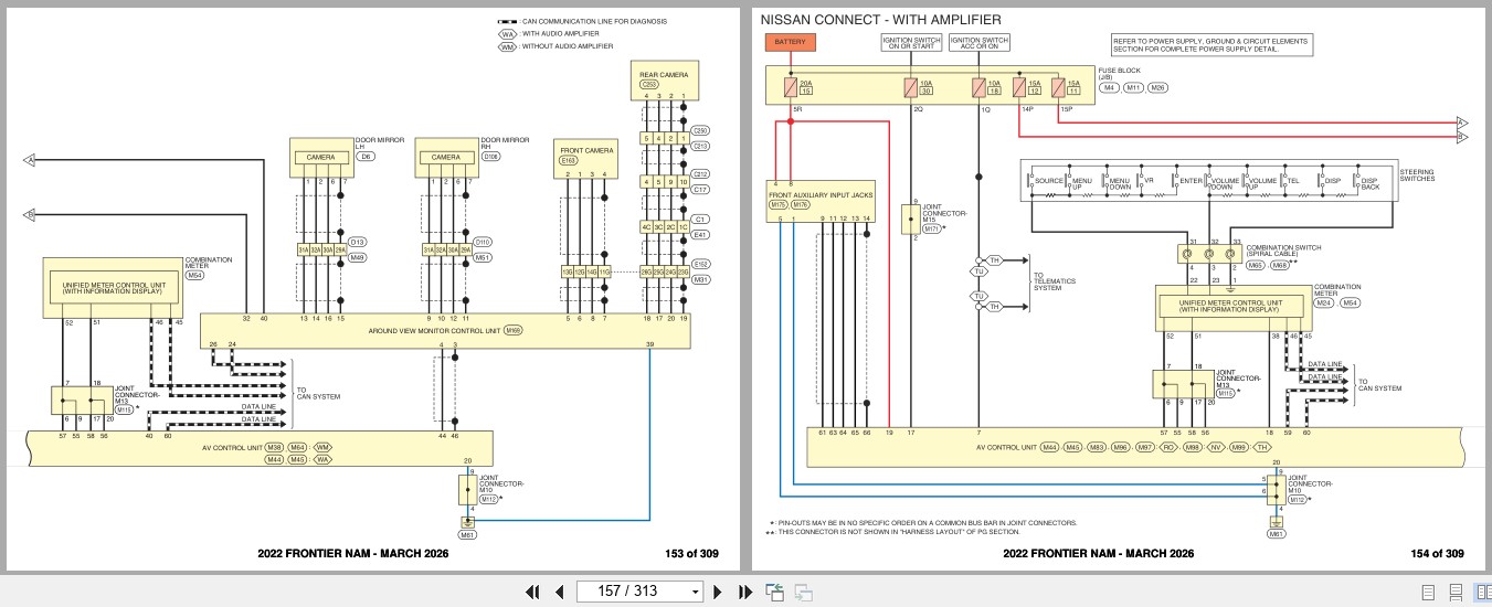 Nissan FRONTIER NAM 2022 MARCH 2026 Electrical Wiring Diagrams (2)