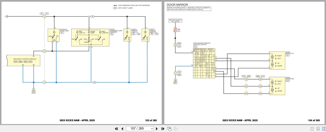 Nissan KICKS NAM 2023 APRIL 2025 Electrical Wiring Diagrams (3)