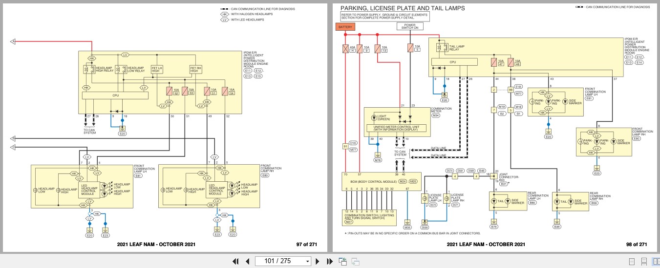 Nissan LEAF NAM 2021 OCTOBER 2021 Electrical Wiring Diagrams (2)