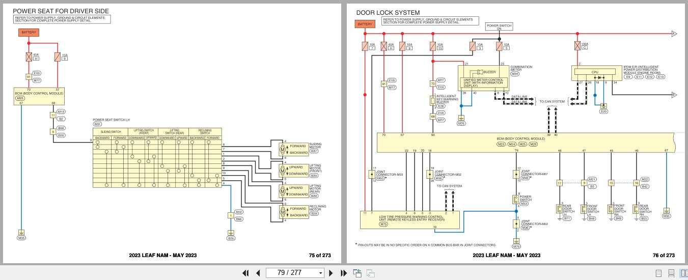 Nissan LEAF NAM 2023 MAY 2023 Electrical Wiring Diagrams (2)