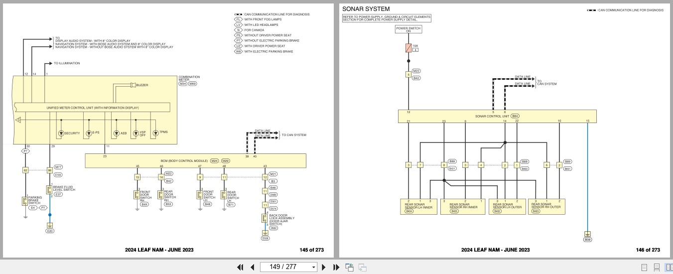 Nissan LEAF NAM 2024 JUNE 2023 Electrical Wiring Diagrams (2)