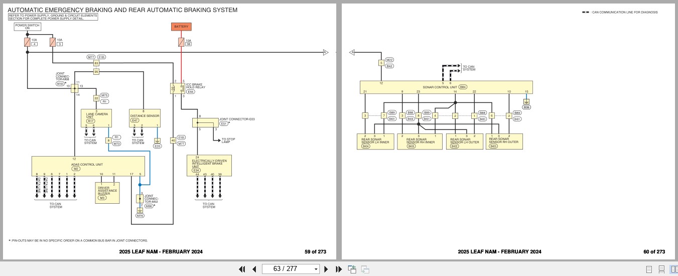 Nissan LEAF NAM 2025 FEBRUARY 2024 Electrical Wiring Diagrams (3)
