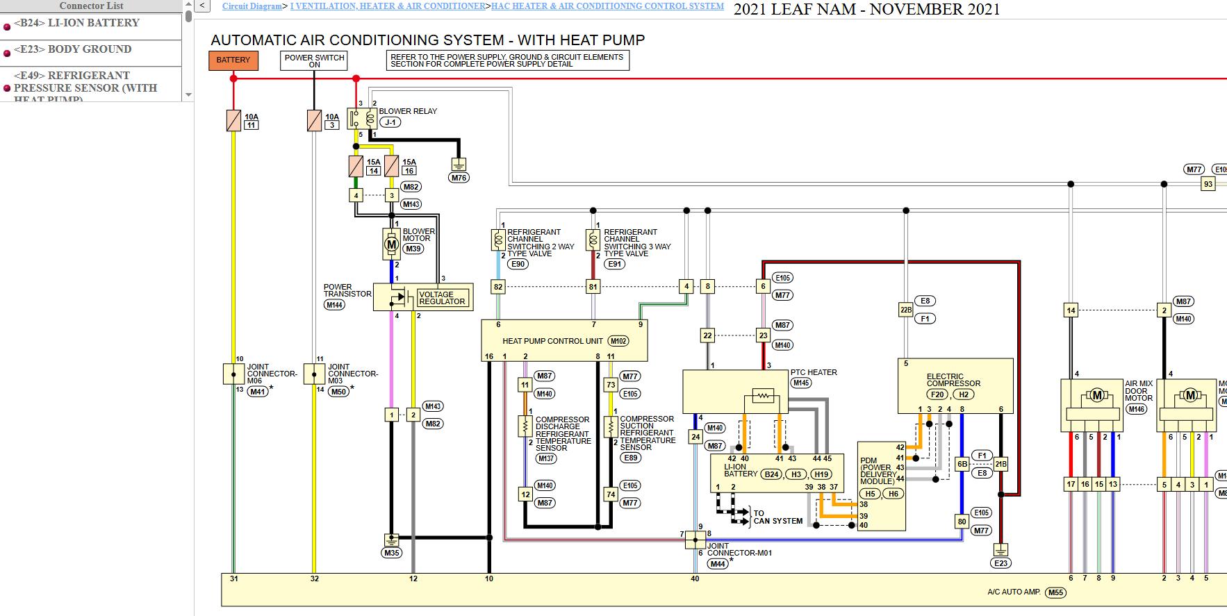 Nissan LEAF ZE1 2021 December 2025 Service Manual Wiring Diagrams (3)