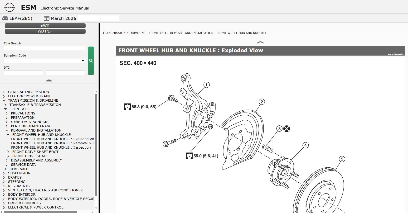 Nissan LEAF ZE1 2024 March 2026 Service Manual Wiring Diagrams (2)