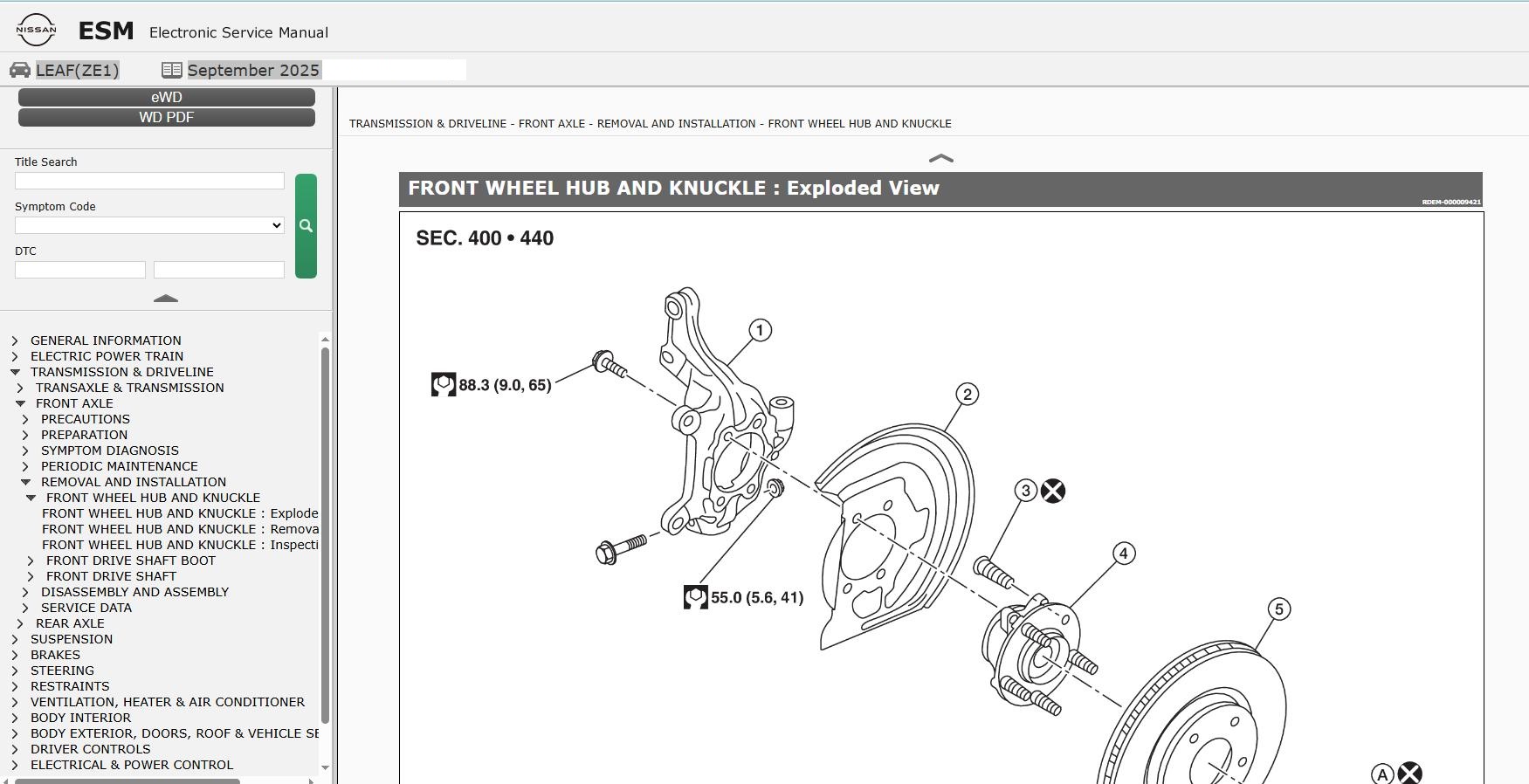 Nissan LEAF ZE1 2025 September 2025 Service Manual Wiring Diagrams (2)