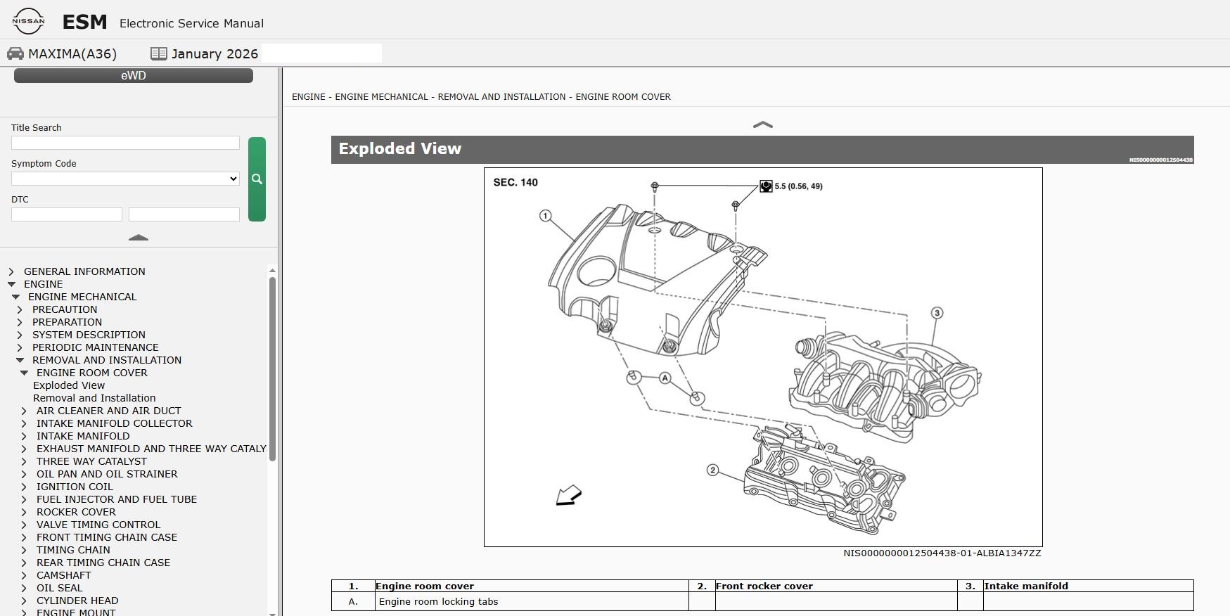 Nissan MAXIMA A36 2016 January 2026 Service Manual Wiring Diagrams (2)