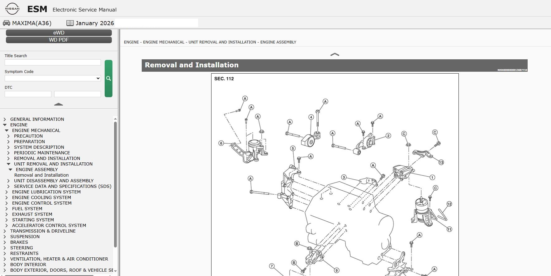 Nissan MAXIMA A36 2017 January 2026 Service Manual Wiring Diagrams (2)