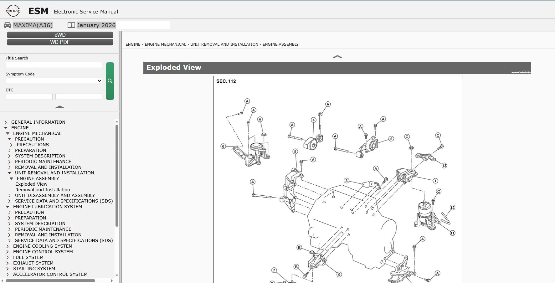 Nissan MAXIMA A36 2018 January 2026 Service Manual Wiring Diagrams (2)