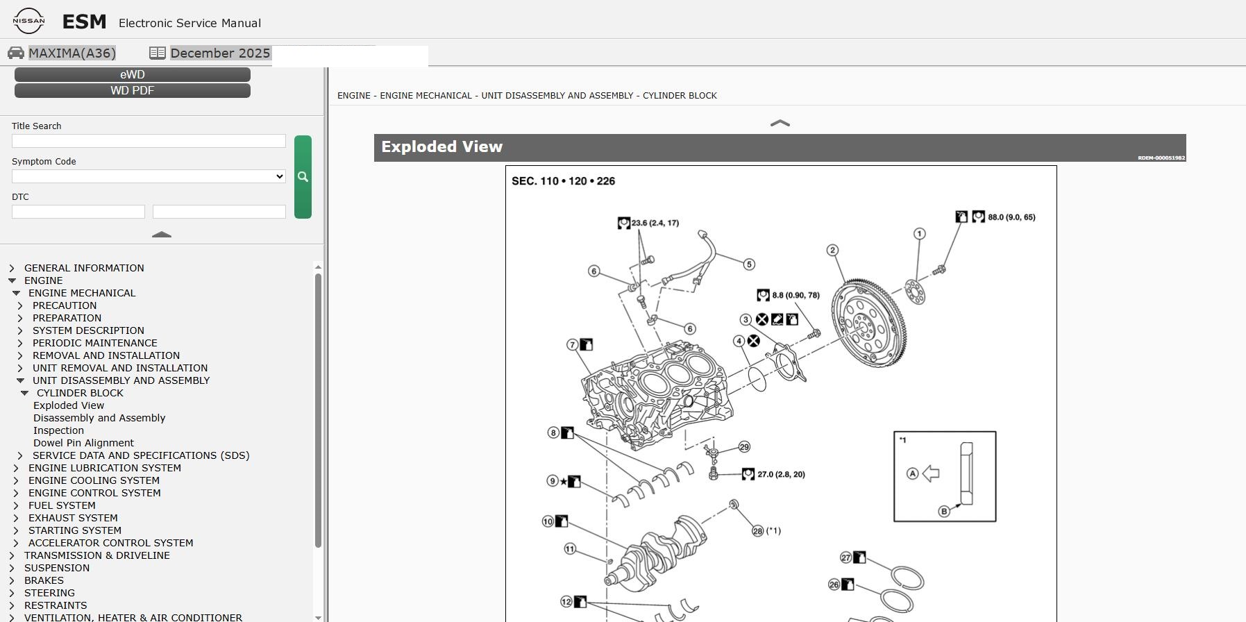 Nissan MAXIMA A36 2021 December 2025 Service Manual Wiring Diagrams (2)