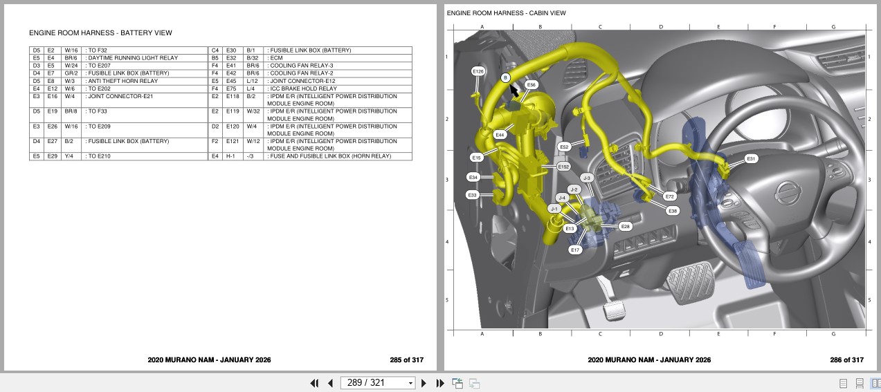 Nissan MURANO NAM 2020 JANUARY 2026 Electrical Wiring Diagrams (2)