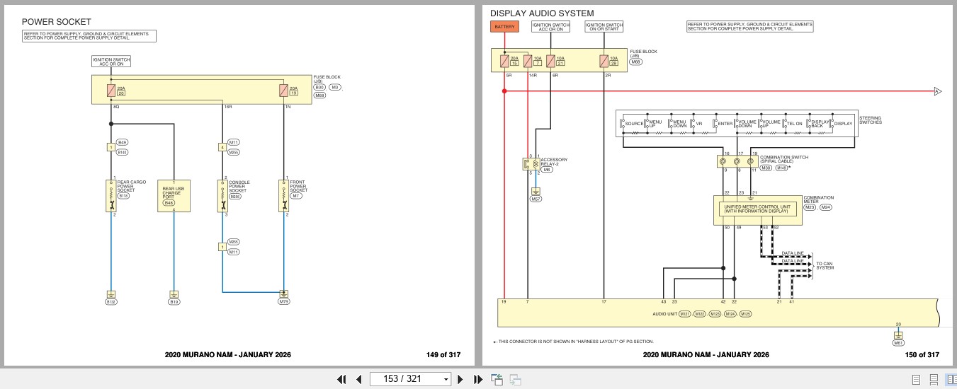 Nissan MURANO NAM 2020 JANUARY 2026 Electrical Wiring Diagrams (3)