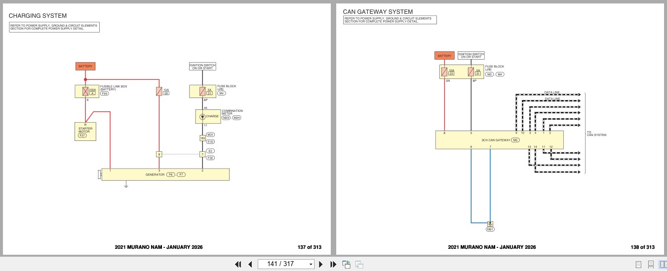 Nissan MURANO NAM 2021 JANUARY 2026 Electrical Wiring Diagrams (2)