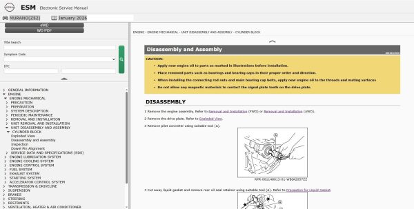 Nissan Murano Z52 2021 January 2026 Service Manual Wiring Diagrams (2)