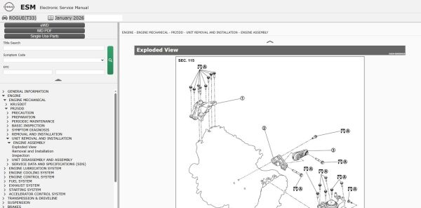 Nissan Rogue T33 2023 January 2026 Parts Service Manual Wiring Diagrams (2)