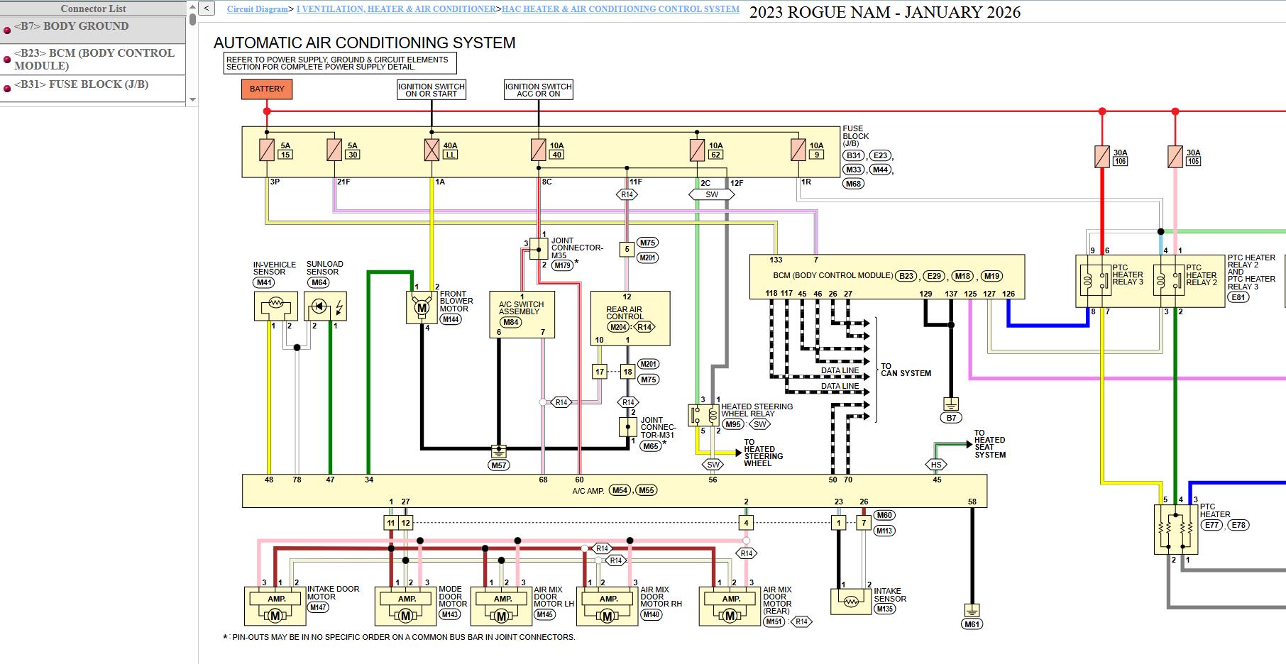 Nissan ROGUE T33 2023 January 2026 Parts Service Manual Wiring Diagrams (3)
