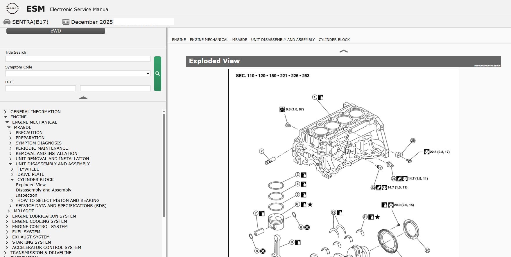 Nissan SENTRA B17 2017 December 2025 Service Manual Wiring Diagrams (2)