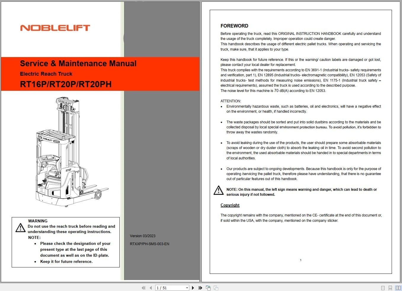 Noblelift Forklift RT16P RT20P RT20PH Service Maintenance Manual RTXXP PH SMS 003 EN 12e86c328c9bcefa2