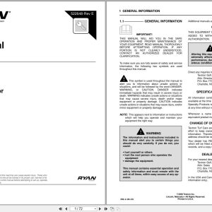 RYAN Aerator GA 24 544872 Technical Manual 522648 2000 (1)