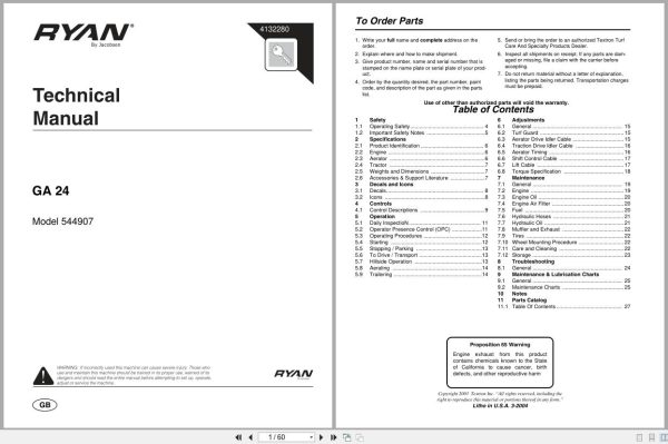 Ryan Aerator Ga 24 544907 Technical Manual 4132280 2004 (1)