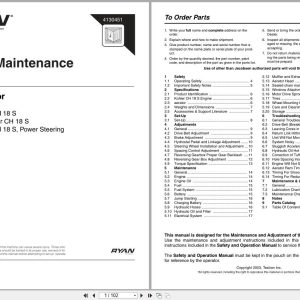 RYAN Aerator GA 30 Parts Maintenance Manual 4130451 2003 (1)