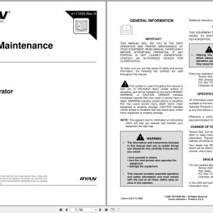 RYAN Aerator GA 60 PT 544914 Parts Maintenance Manual 4117235 A 2002 (1)