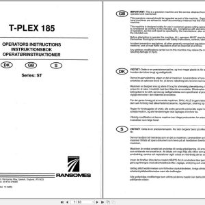 Ransomes Ride on Mower T Plex 185 Operation Safety Manual 23993G EN DA SV (1)