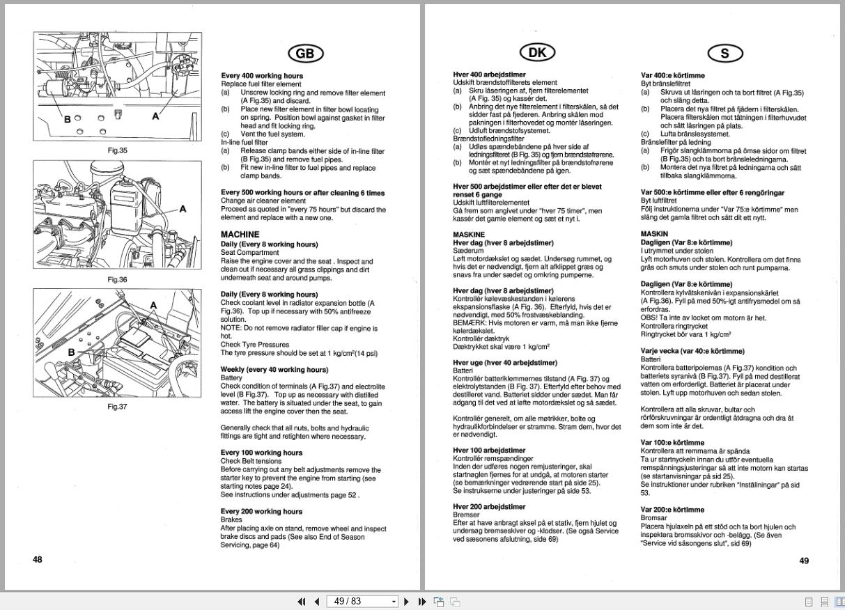 Ransomes Ride on Mower T Plex 185 Operation Safety Manual 23993G EN DA SV (2)