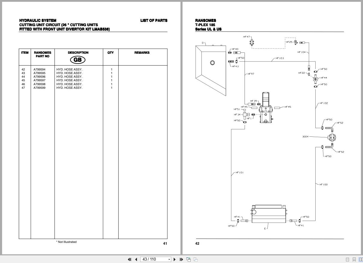 Ransomes Ride on Mower T Plex 185 Parts Manual 24071 2000 (2)