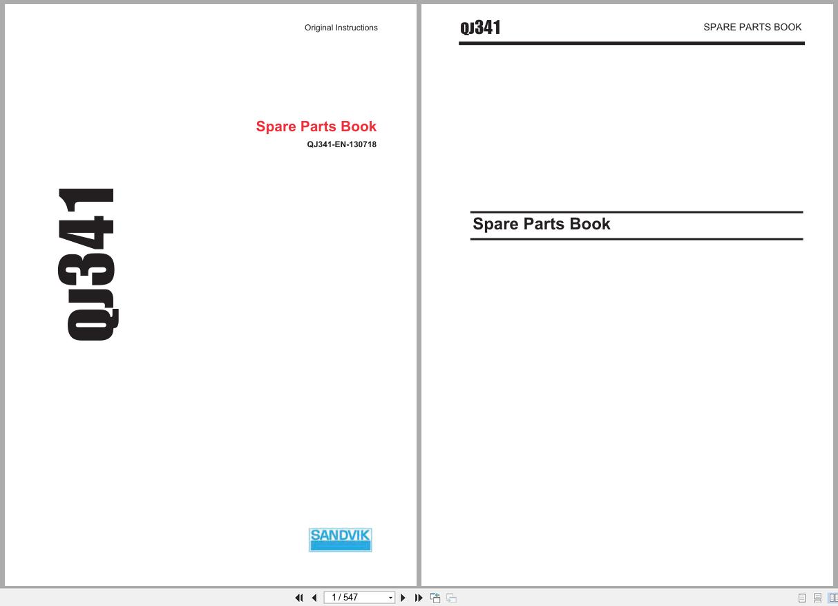 Sandvik Crusher QJ341 Spare Parts Book QJ341 EN 130718 1