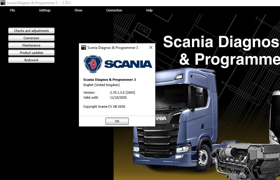 Scania SDP3 2.70 2026 Truck and Bus Diagnostic Program Remote