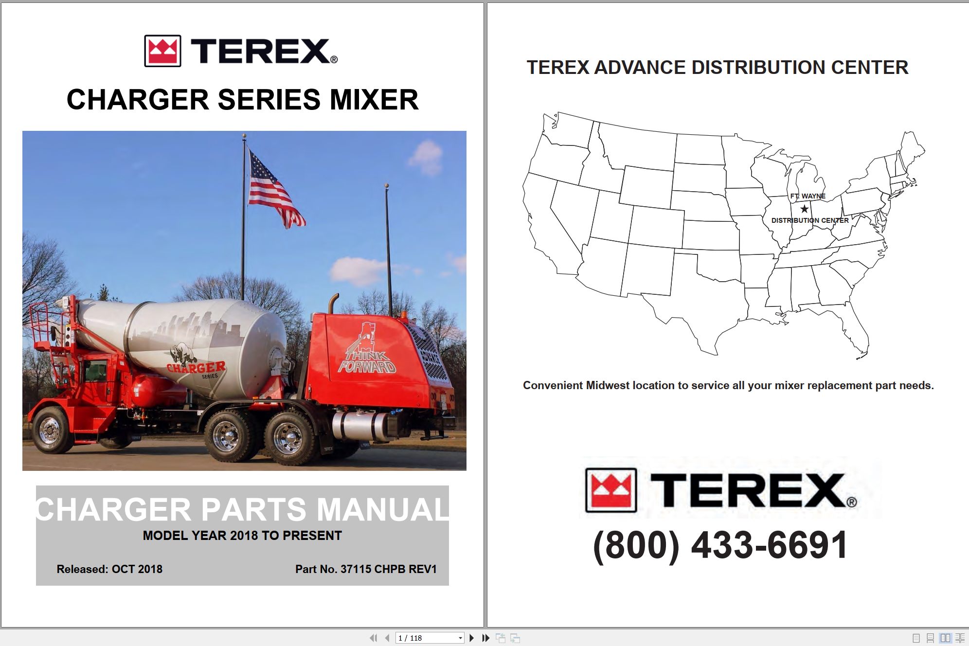 Terex Mixer Charger Series Parts Manual 37115 CHPB 2018 1