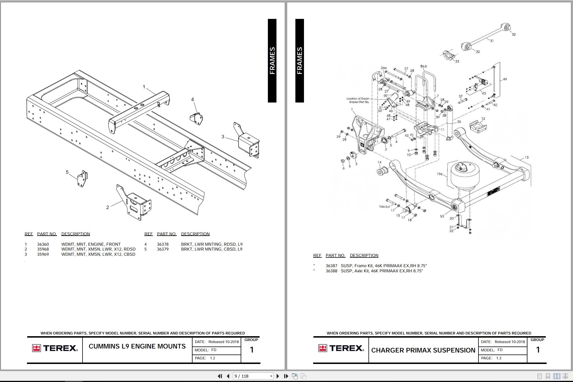 Terex Mixer Charger Series Parts Manual 37115 CHPB 2018 2