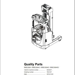 Toyota BT Forklift RRE250H RRE250HC RRE250HE RRE250HEC Parts Catalog 7601437 2