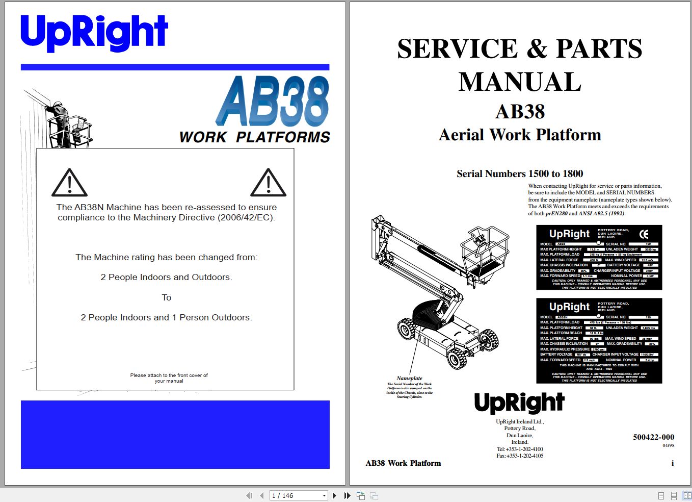 UpRight Lifts Service Parts Operator Manuals PDF 2.80 GB (2)