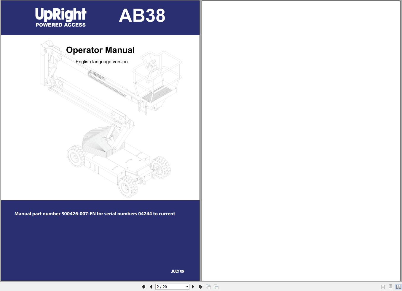UpRight Lifts Service Parts Operator Manuals PDF 2.80 GB (3)