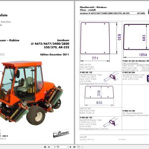 Walter Mauser Kabine Mower LF 3400 to AR 522 Cab Spare Parts List 2011 (1)