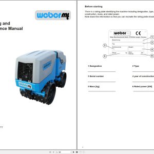 Weber MT Trench Roller MC 85 Operation Maintenance Manual 085103151 104 2020 1