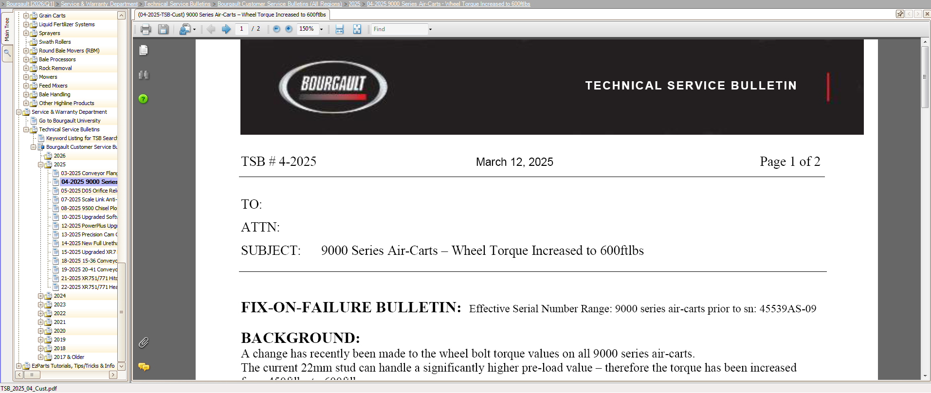 Bourgault Q1 04.2026 Parts Book Instructions Documentation VMware 3
