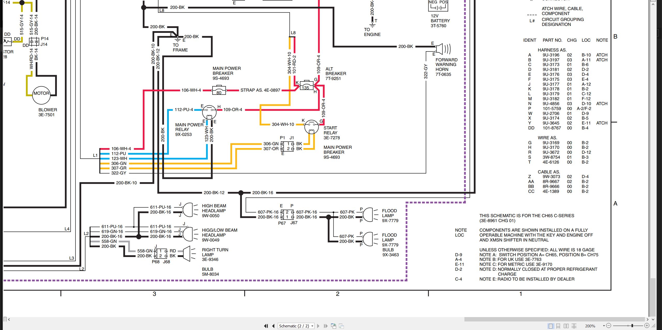 CAT Agricultural Tractor Challenger 65C Electrical Schematic SENR5268 00 1993 (2)