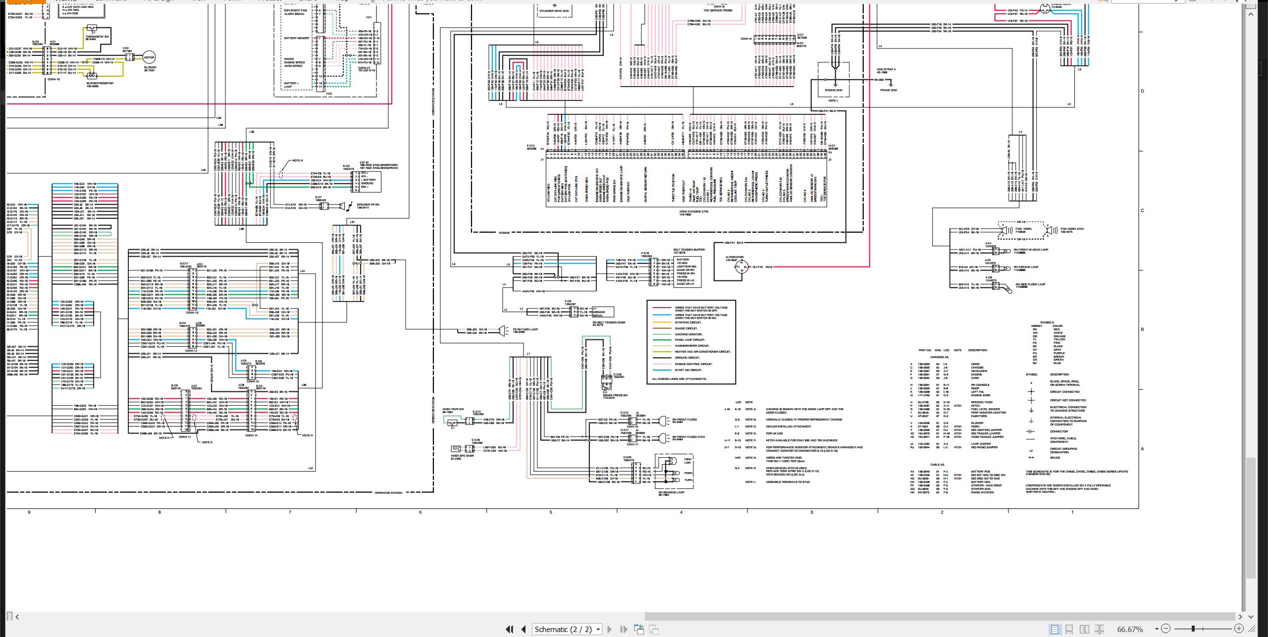 CAT Agricultural Tractors Challenger 65E to 95E Electrical Schematic SENR1744 01 2000 (2)
