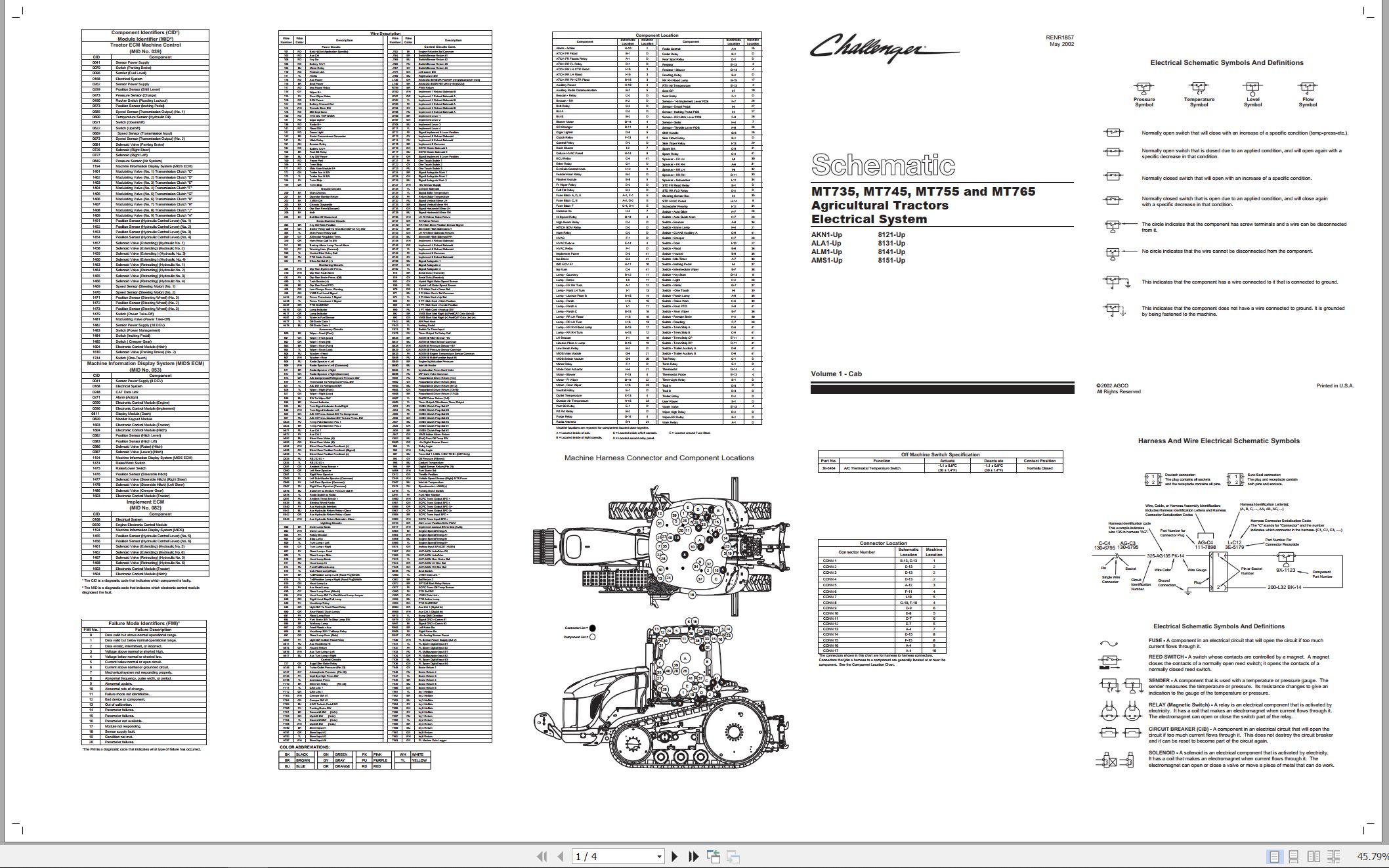 CAT Agricultural Tractors MT735 to MT765 Electrical Schematic RENR1857 00 2002 (1)