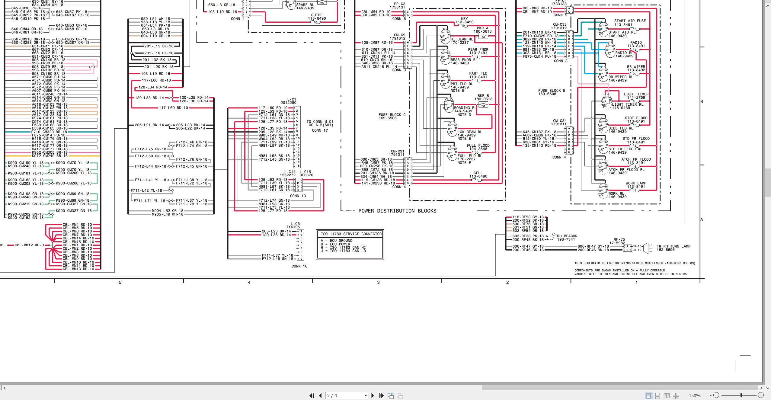 CAT Agricultural Tractors MT735 to MT765 Electrical Schematic RENR1857 00 2002 (2)
