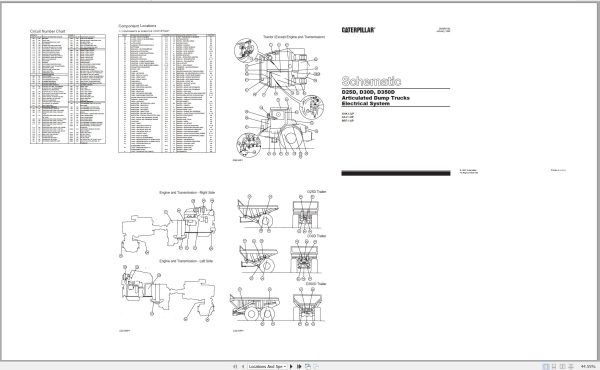 CAT Articulated Dump Truck D25D D30D D350D Electrical Schematic SENR8192 00 1990 (1)