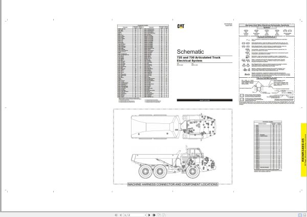CAT Articulated Truck 725 730 Electrical Schematic RENR3489 05 2020 (1)