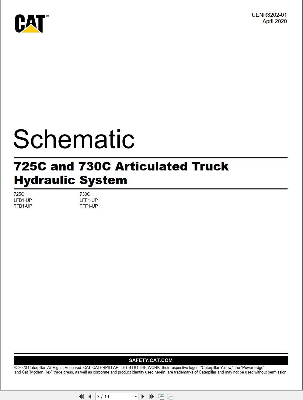 CAT Articulated Truck 725C Electrical Hydraulic Schematic (1)