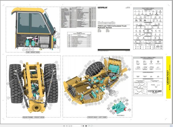 CAT Articulated Truck 725C2 Electrical Hydraulic Schematic (1)
