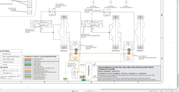CAT Articulated Truck 725C2 Electrical Hydraulic Schematic (2)
