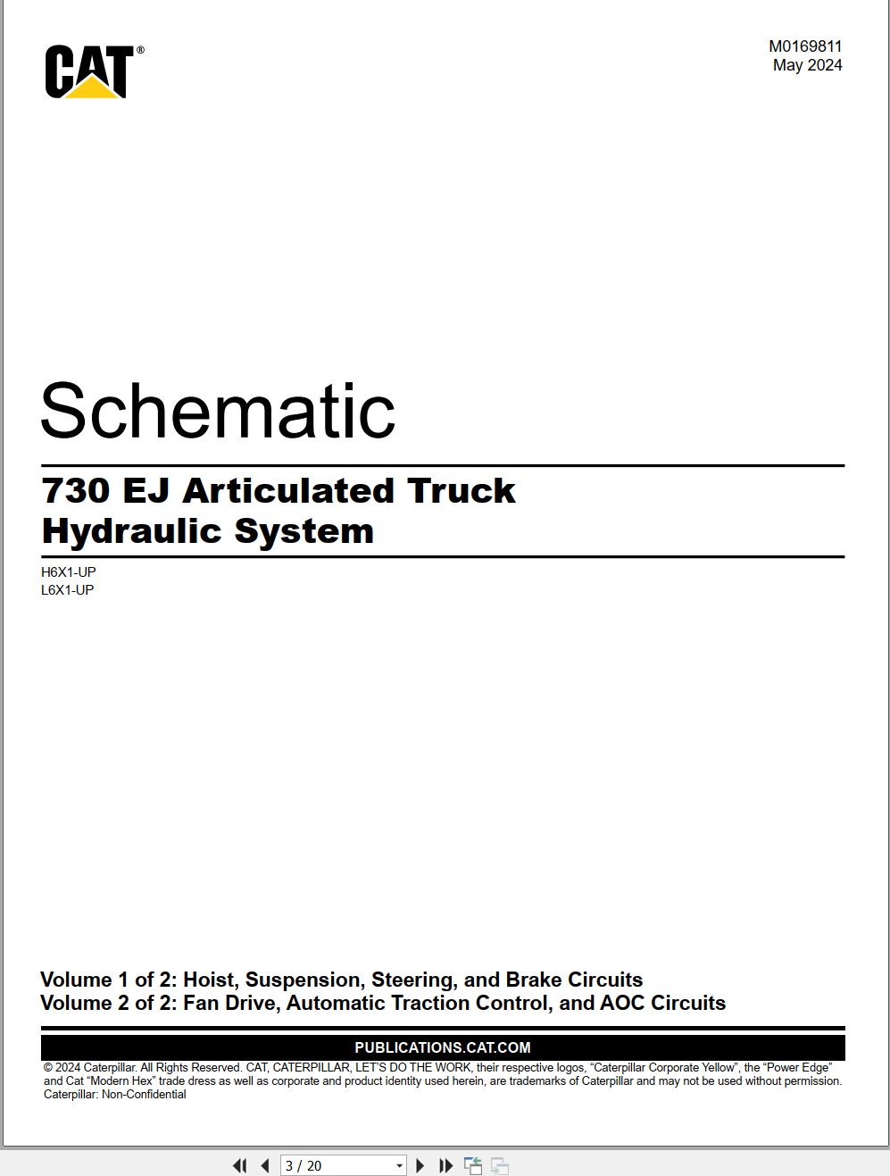 CAT Articulated Truck 730 EJ Electrical Hydraulic Schematic (1)