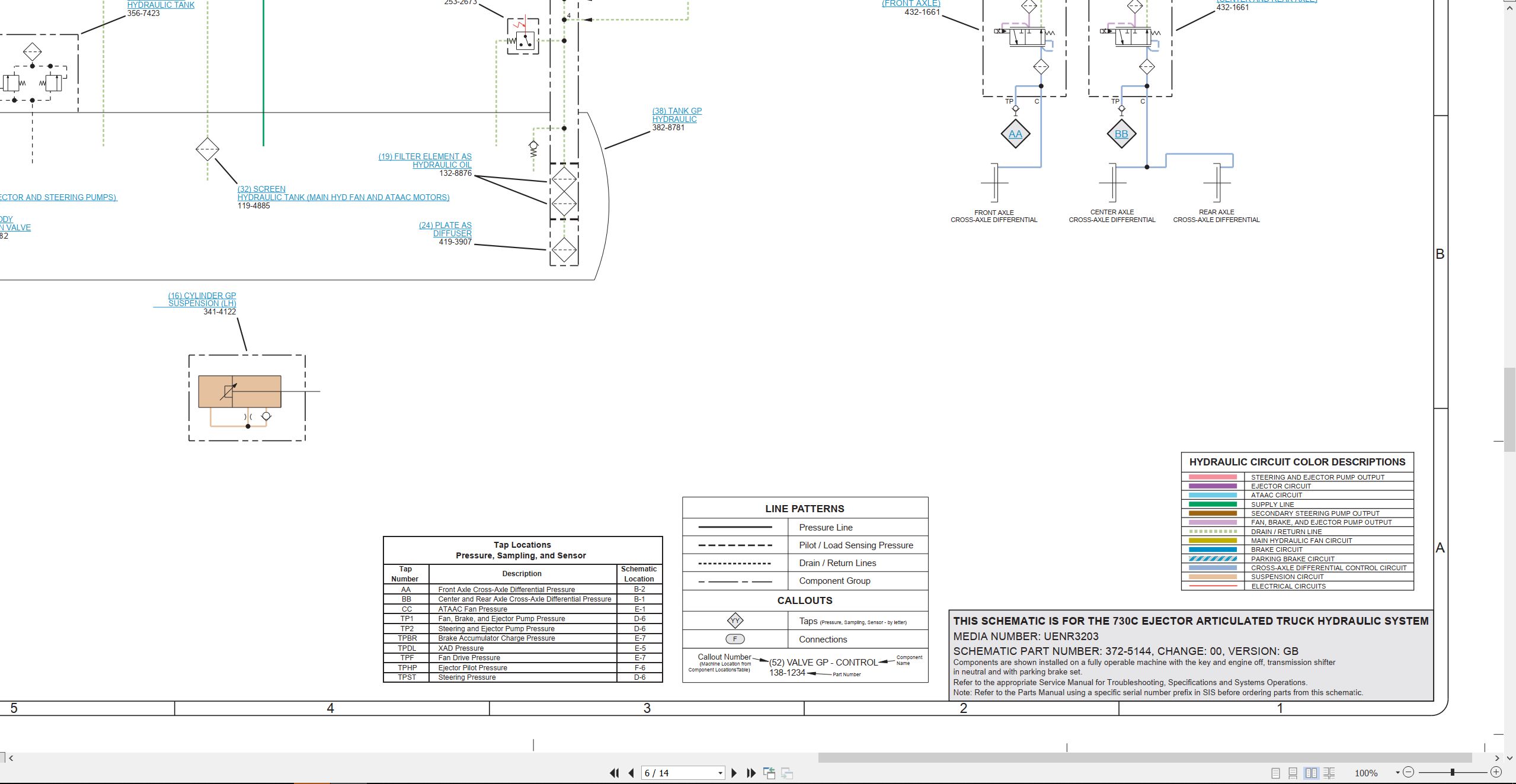 CAT Articulated Truck 730C Ejector Electrical Hydraulic Schematic (2)